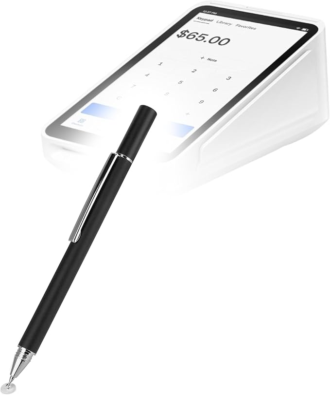 BoxWave Stylus Pen Compatible with Square Terminal POS - FineTouch Capacitive Stylus Super Precise Stylus Pen - Jet Black