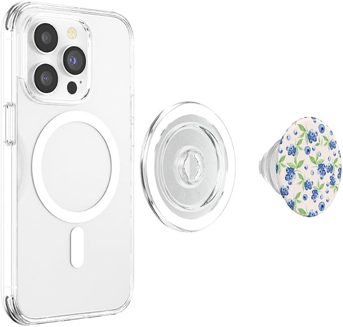 Aesthetic Watercolor Blueberry Milk Summer Fruit Pattern Art PopSockets PopGrip for MagSafe