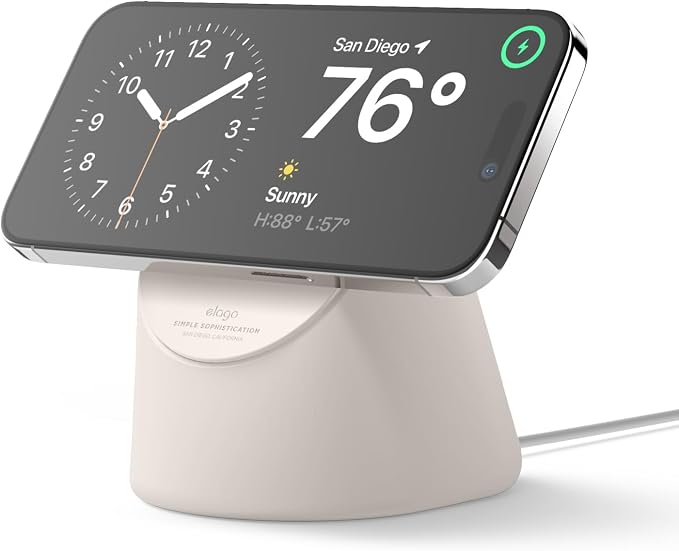elago MS1 Charging Stand for MagSafe Charger | Premium Silicone Stand for iPhone Series iOS Standby Mode [Charging Cable Not Included] [Black]