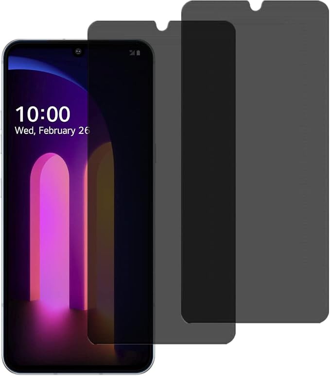 for LG V60 ThinQ 5G Privacy Screen Protector Tempered Glass - 【2 PCS】 Ultra Thin Anti Scratch Anti-Spy Screen Protective Film Glass for LG V60 ThinQ 5G Phone