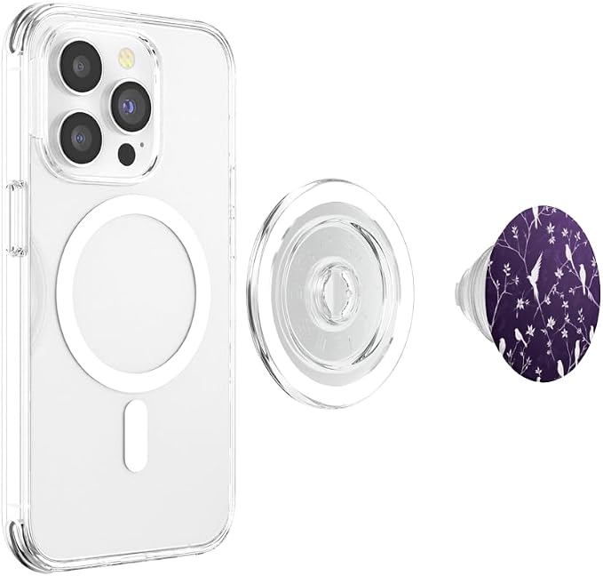 White Birds Purple PopSockets Adhesive PopGrip