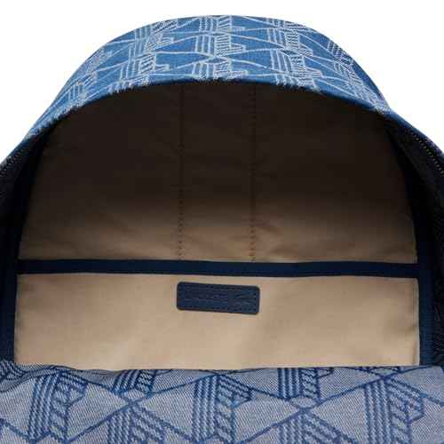 Lacoste Unisex Denim Monogram Backpack, Mono Jacquard Denim, One Size