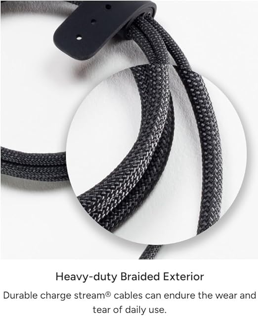 Mophie Charge Stream USB-C to USB-C 3m/10ft Cable - 60W Power Delivery Enduraflex Silicone Ultra-Durable Braided Design for Everyday Use