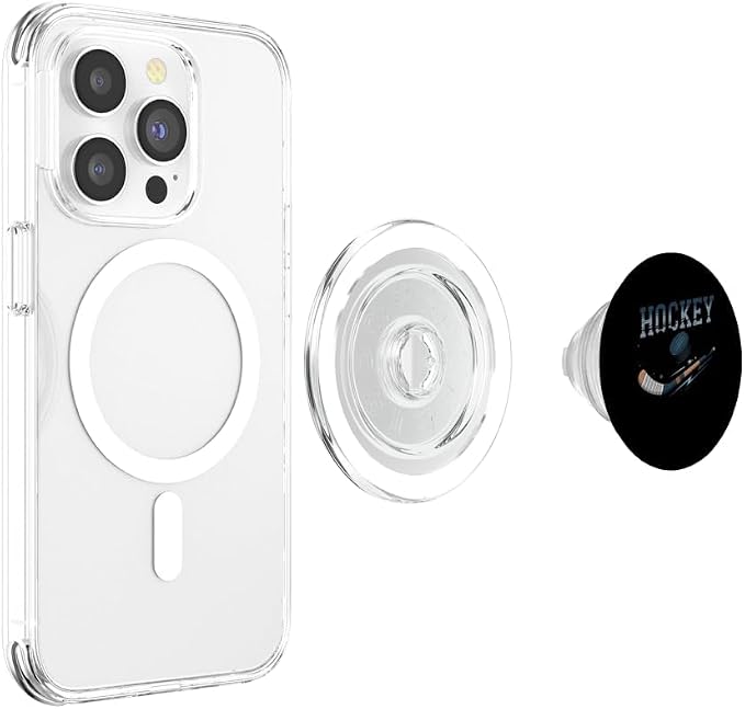Hockey Mom Stylish Sports Parent Design PopSockets PopWallet for MagSafe