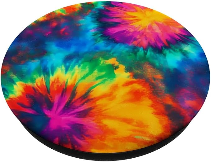 Abstract Design as Colorful Retro Psychedelic Art A Tie-Dye PopSockets PopGrip for MagSafe