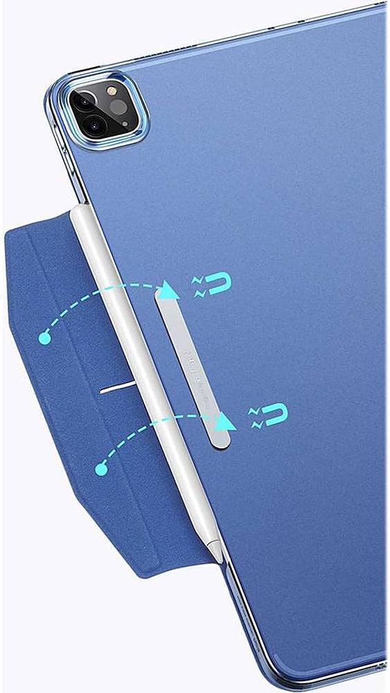 SaharaCase ESR Folio Case for Apple iPad Pro 11 (3rd Generation 2021 &amp 4th Generation 2022) [Shockproof Bumper] Rugged Protection Antislip Grip Leather Kickstand (Blue)