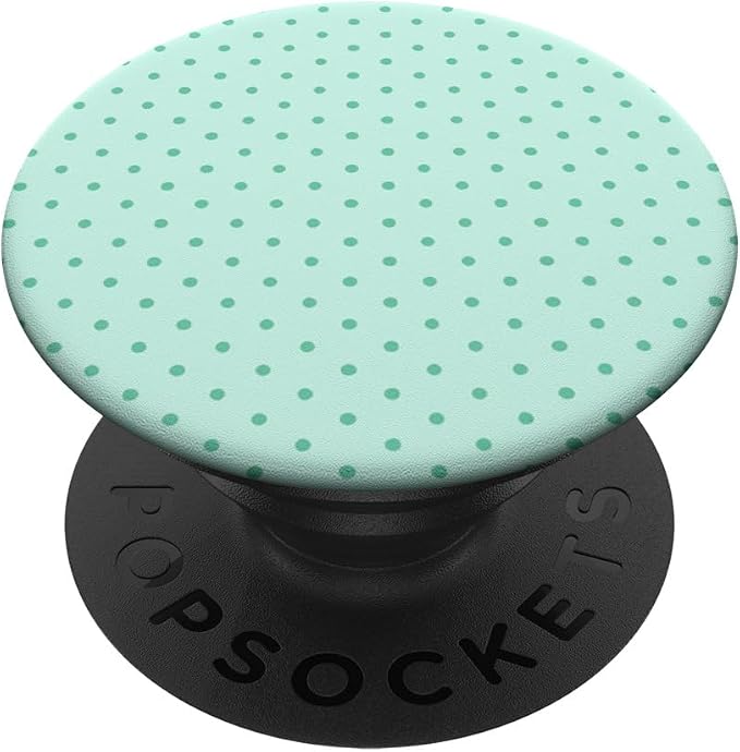 Mint Green Polka Dot Pattern PopSockets PopWallet for MagSafe