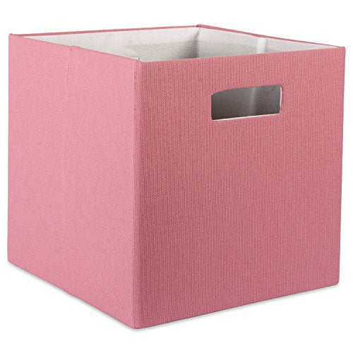 DII Poly-Cube Storage Collection Hard Sided, Collapsible Solid, Small, Rose - color: Rose, size: Small Square, 11x11x11"