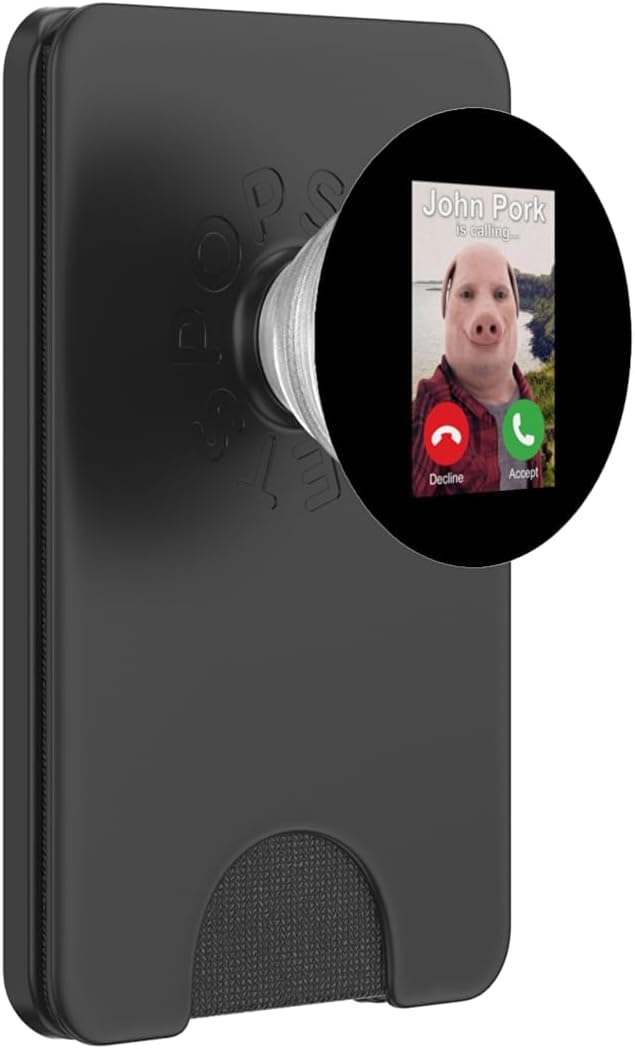 John Pork is Calling Funny Unhinged Brainrot Cursed Meme PopSockets Adhesive PopGrip