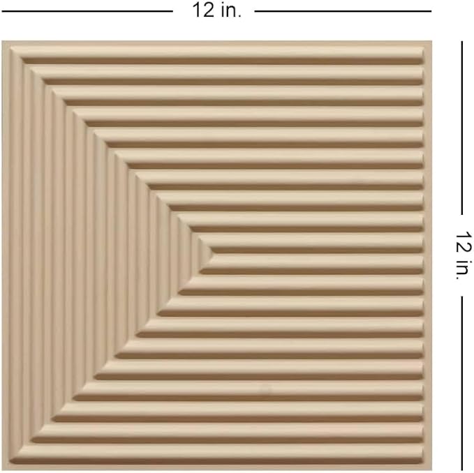 From Plain To Beautiful In Hours 9004 Depth Tier PVC 12 in x 12 in Peel and Stick Wall Panels (Covers / 10 sq.ft), Dairy Cream, 10 Piece