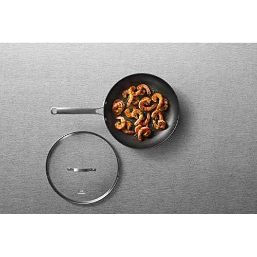 Calphalon Nonstick Frying Pan with Lid and Stay-Cool Handles, Dishwasher Safe, 12-Inch, Grey
