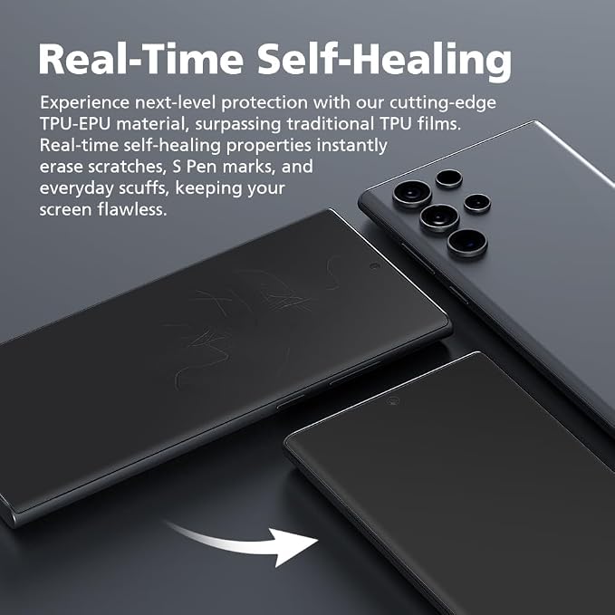3-Pack for Samsung Galaxy A10E Flexible TPU-EPU Screen Protector [0.1S Fingerprint Unlock] [Real-Time Self-Healing] HD Clear Bubble Free Easy Installation with Alignment Jig