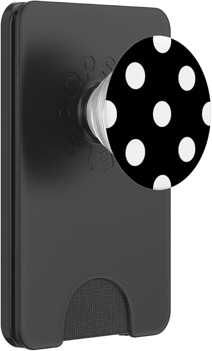 Polka Dot Black and White Pattern PopSockets Adhesive PopGrip