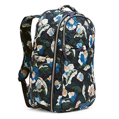 Vera Bradley Women's Performance Twill Travel Backpack Travel Bag, Immersed Blooms, One Size