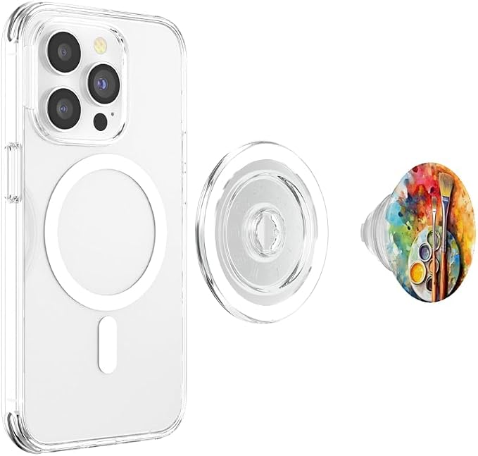 Watercolor Paints Palette And Paintbrush Painter Artists PopSockets Adhesive PopGrip
