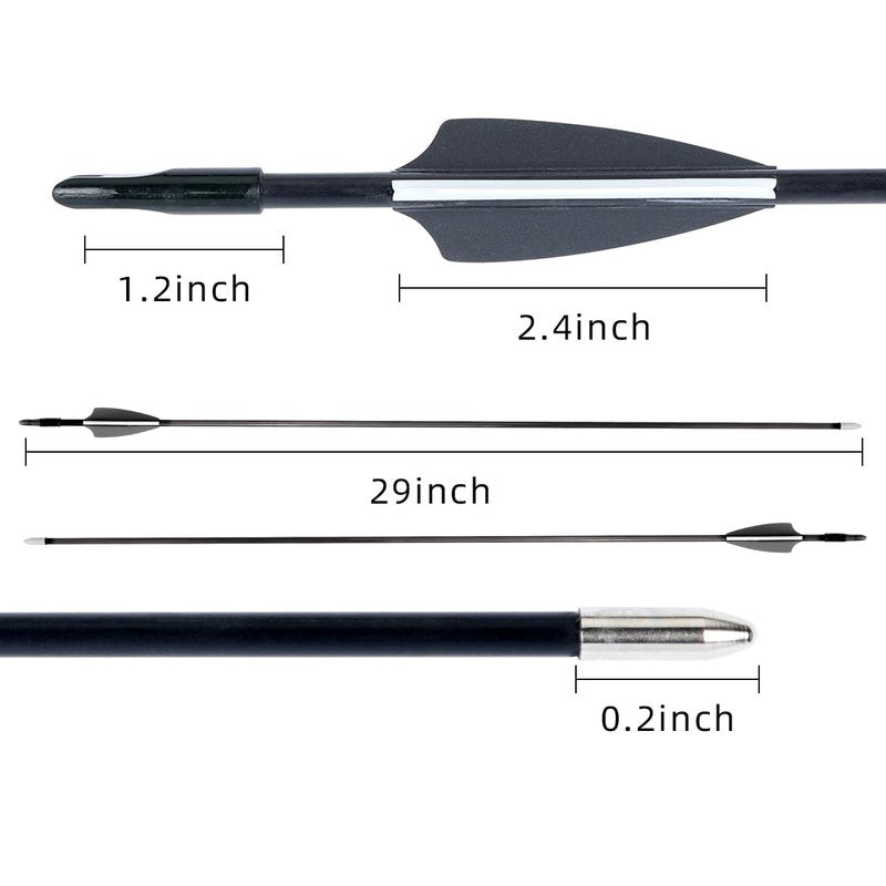 28" Fiberglass Arrows, Archery Practice Target Arrows for Youth Beginners