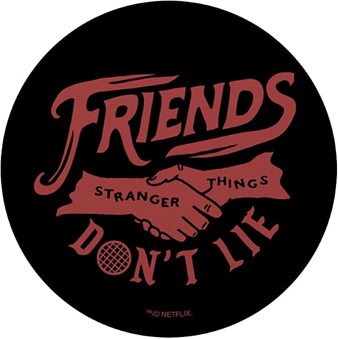 Stranger Things Friends Don't Lie Text Handshake PopSockets Standard PopGrip