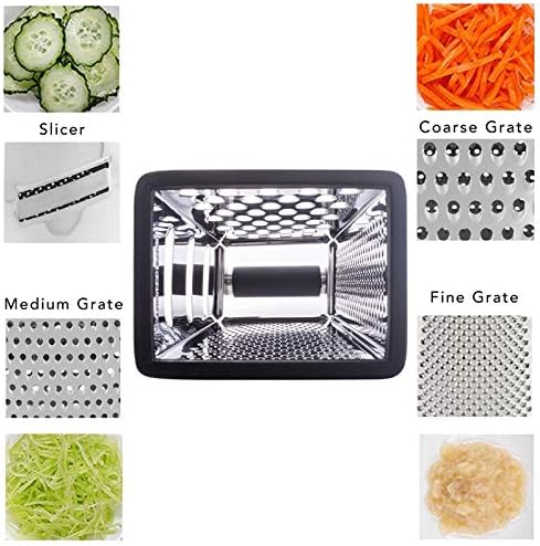 NILICAN Vertical Stainless Steel Grating Four-sided Boxed Grater For Cucumbers, Carrots And Cheese, Grater, Melon, Planing, Potato, Planer, Non-slip Handle, Peeler