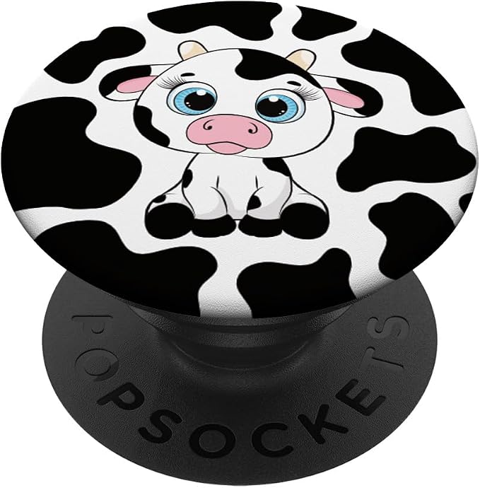 Cute Kawaii Cow Lover Women Girls Kids PopSockets Adhesive PopGrip