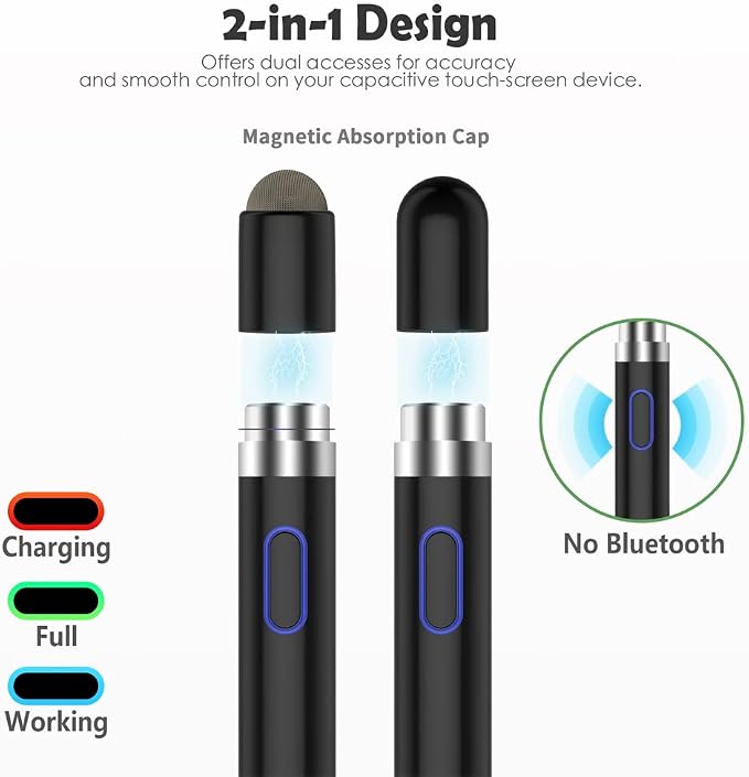 Active Stylus Pen for Touch ScreensDual Pen Tips for iOS &amp Android Drawing &amp WritingHigh Precise Digital Pencil for Apple iPhone 16/15/14/13/12/11/X/8iPad Air/Pro/MiniPhone/Tablet/Sam-sung