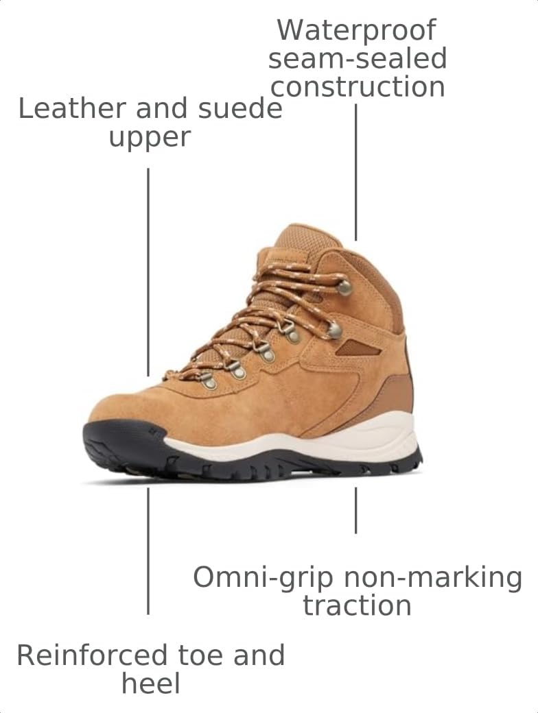 Columbia Womens Newton Ridge Plus Waterproof Amped, Elk/Dark Stone, 10