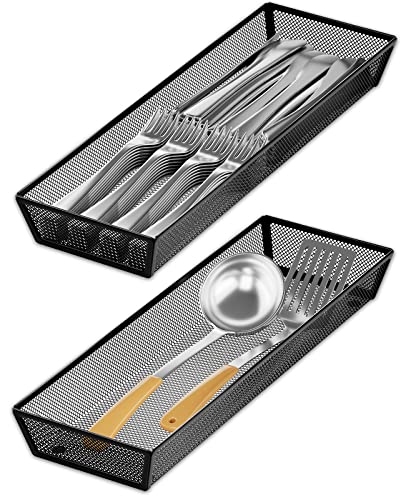 JANE EYRE kitchen drawer organizer - silverware utensil organizer for kitchen drawer,silverware tray in drawer - color: 02-black