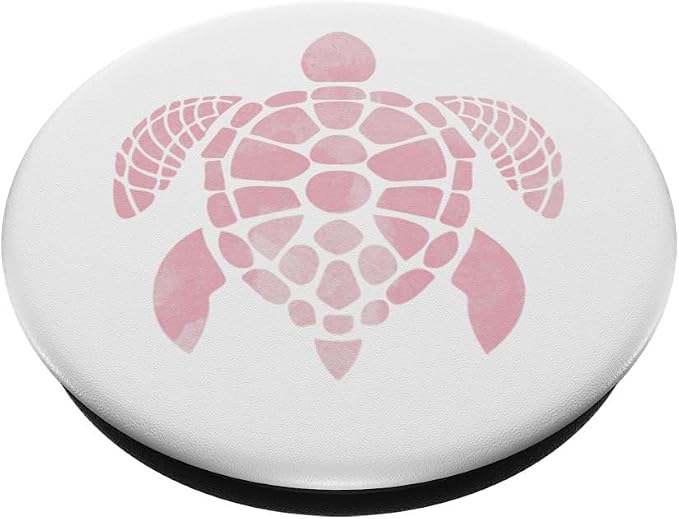Pink Pattern Turtle phone grip Turtles on a white look PopSockets Adhesive PopGrip