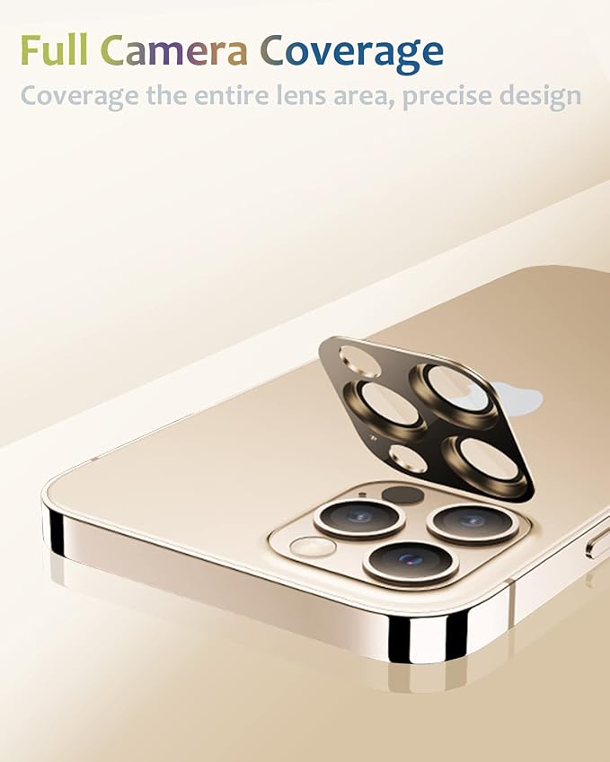[2 Pack] Compatible for iPhone 13 Pro/iPhone 13 Pro Max Camera Lens Protector Metal Plus Tempered Glass Camera Cover Oneness Design Ultra Clear Anti-Explosion Black+Black