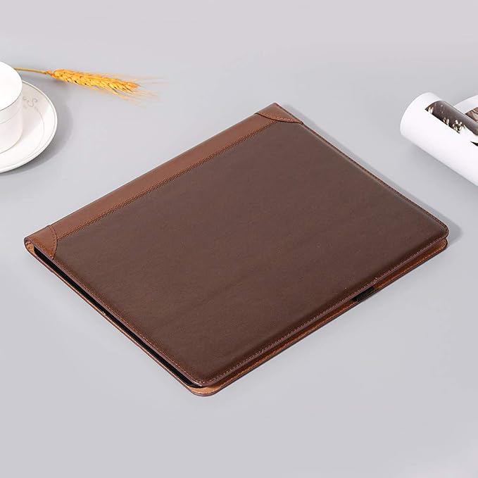 iPad Pro 13'' (M5 2025) (M4 2024) Case DMaos Vintage Book Synthetic Leather Stand Folio Smart Cover Auto Sleep/Wake Business Document Card Holder - Black