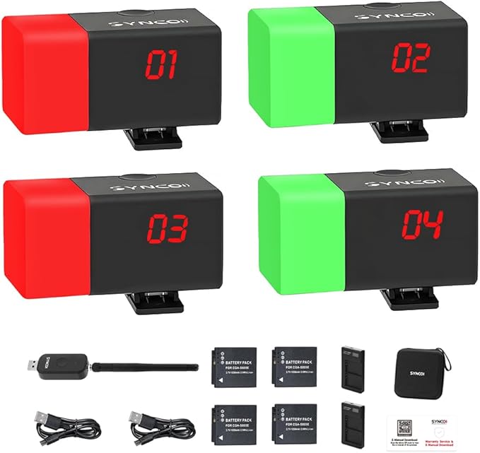 SYNCO Wireless Tally Light Camera Eye CE3 System (4 Tally Lights) for Studios and Live 2.4G LoRa Lightweight and Portable vMix Compatible, Control 32 Dual-Color Indicator Lights