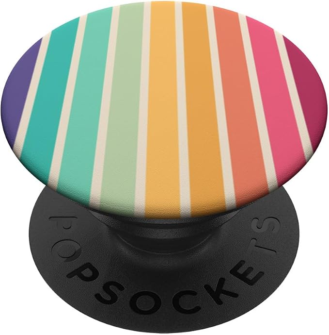 Vintage Rainbow Stripe Design Pattern PopSockets Adhesive PopGrip