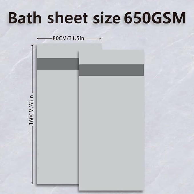 Super Absorbent Quick Drying | Hotel Grade Extra Large Bath Towels, 2-Piece Set, Bathroom Luxury Soft Towels-650GSM Cotton Luxury Beach Bath Towel 80x160cm (31.5x63 inches) (Dark Blue)