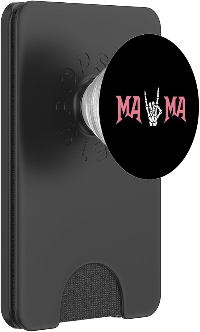 Mom Mama Rock On Skeleton Hand Cool Mama Matching Family PopSockets Adhesive PopGrip