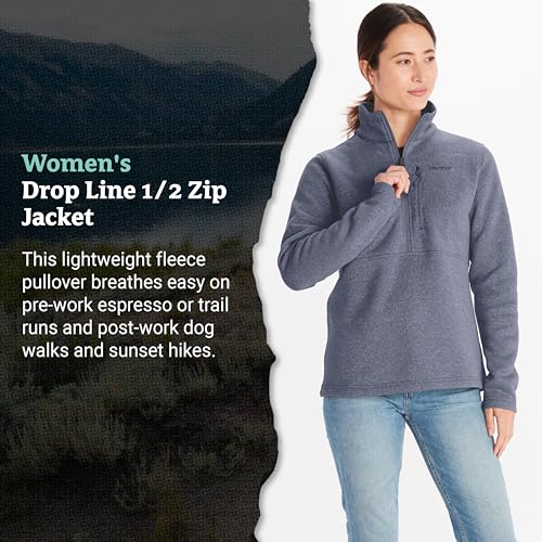 MARMOT Women's Drop Line 1/2 Zip Pullover Jacket - Lightweight, Breathable 100-Weight Sweater Fleece