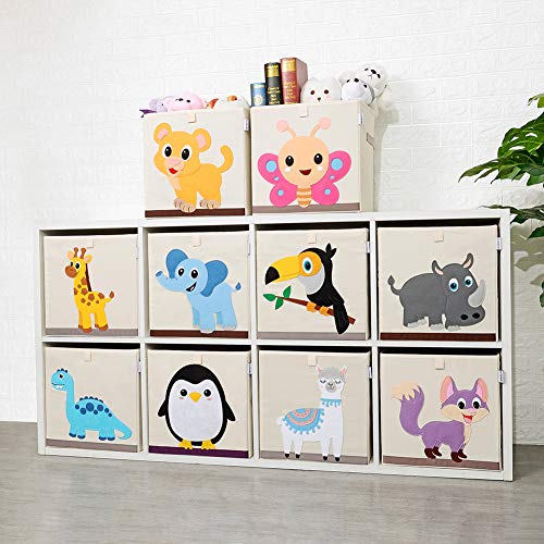 Foldable Animal Cube Storage Bins Fabric Toy Box/Chest/Organizer for Kids Nursery, 13 inch (Baby Lion) - color: Baby Lion