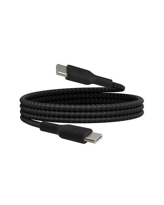 Belkin USB C to USB C Braided Cable 3.3ft iPhone Charger Cord | tangle-free braided cord iPhone 17/16 Samsung Galaxy S25 Pixel 9 MacBook iPad Pro Nintendo Switch 2 travel essential