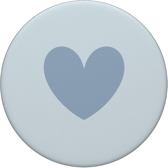 Pale Blue Cute Heart Minimalist Heart Love PopSockets Adhesive PopGrip