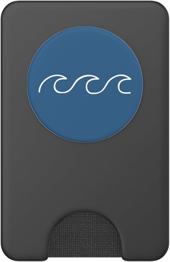 Cute Minimalist Ocean Sage-Blue Great-Waves Aesthetic Gift PopSockets Adhesive PopGrip