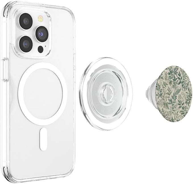 Sage Garden Green Floral Leaves PopSockets PopGrip for MagSafe