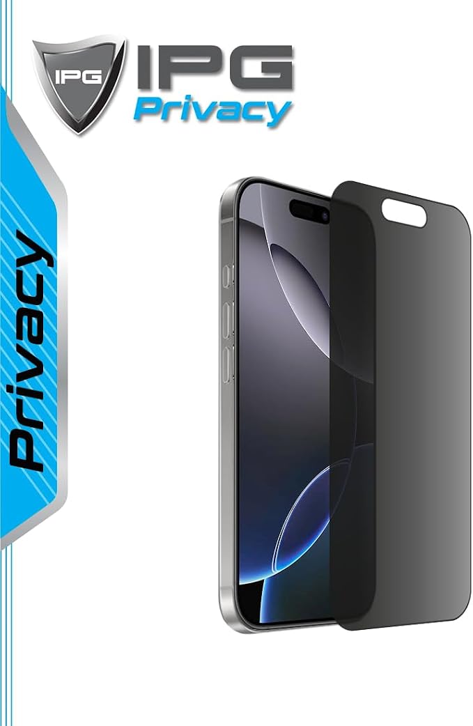 IPG Privacy Made for iPhone Anti-Spy Screen Protector Prevents Side Viewing Smooth Touch Anti-Fingerprint Ultra Responsive Matte Finish (iPhone 16 Pro Max)