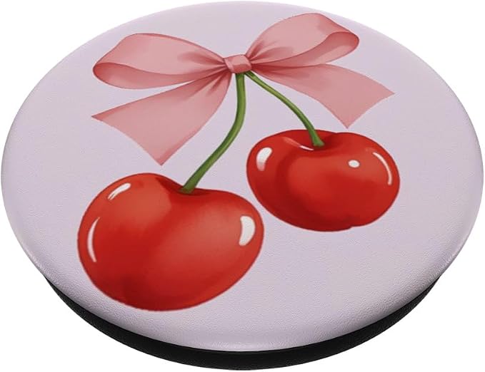 Coquette Cherry and Pink Bow PopSockets PopGrip for MagSafe