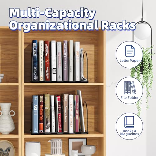 Simple Trending 9 Section Metal File Sorter Organizer for Desk Home Office, Black - style: 7 Section Black