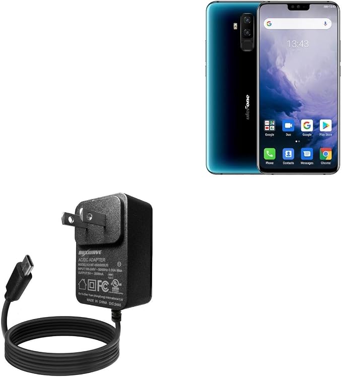 BoxWave Charger Compatible with Ulefone T2 - Wall Charger Direct (15W) Rapid Charge Your Device with Built-in 3ft Cable