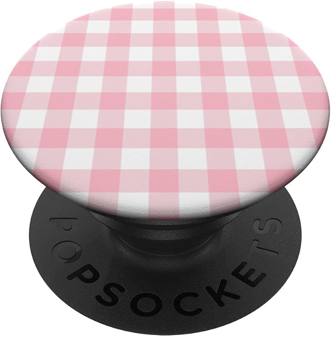 Pastel Pink Gingham Squares Classic Plaid Pattern Trendy PopSockets PopWallet for MagSafe