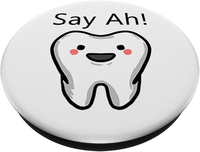 Say Ah! Smiling tooth Cute Dental Orthodontist Dentist Gift PopSockets Adhesive PopGrip
