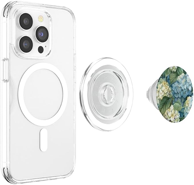Hydrangea Watercolor Wildflower Pattern Graphic PopSockets PopGrip for MagSafe