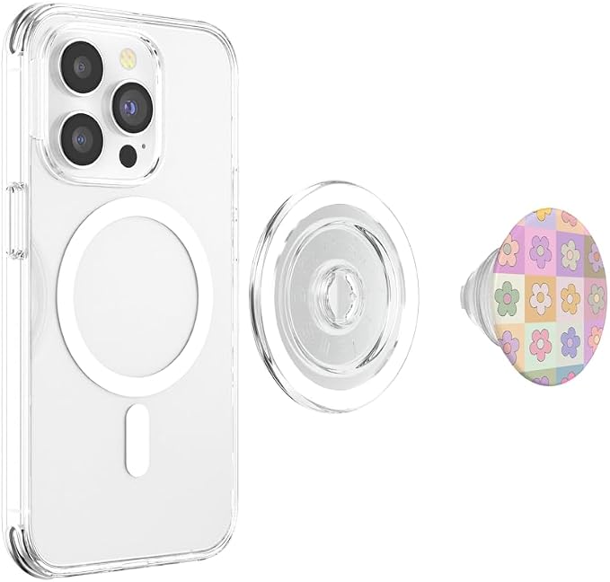 Danish Pastel Aesthetic Retro Daisy Flower Pattern PopSockets Standard PopGrip