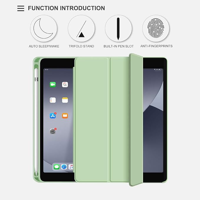 Aoub Case for iPad mini 5 2019 7.9 inch with Pencil Holder Black | for iPad mini 5th Generation 7.9 inch Auto Sleep/Wake Slim Lightweight Trifold Stand Smart Cover Soft TPU Back Case