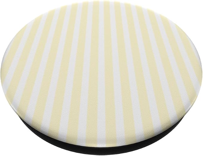 Butter Yellow and White Stripes Vertical Lines Minimalist PopSockets PopWallet for MagSafe