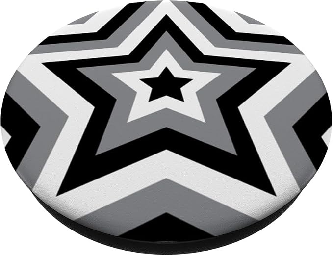 Aesthetic Star in Black and White PopSockets Adhesive PopGrip